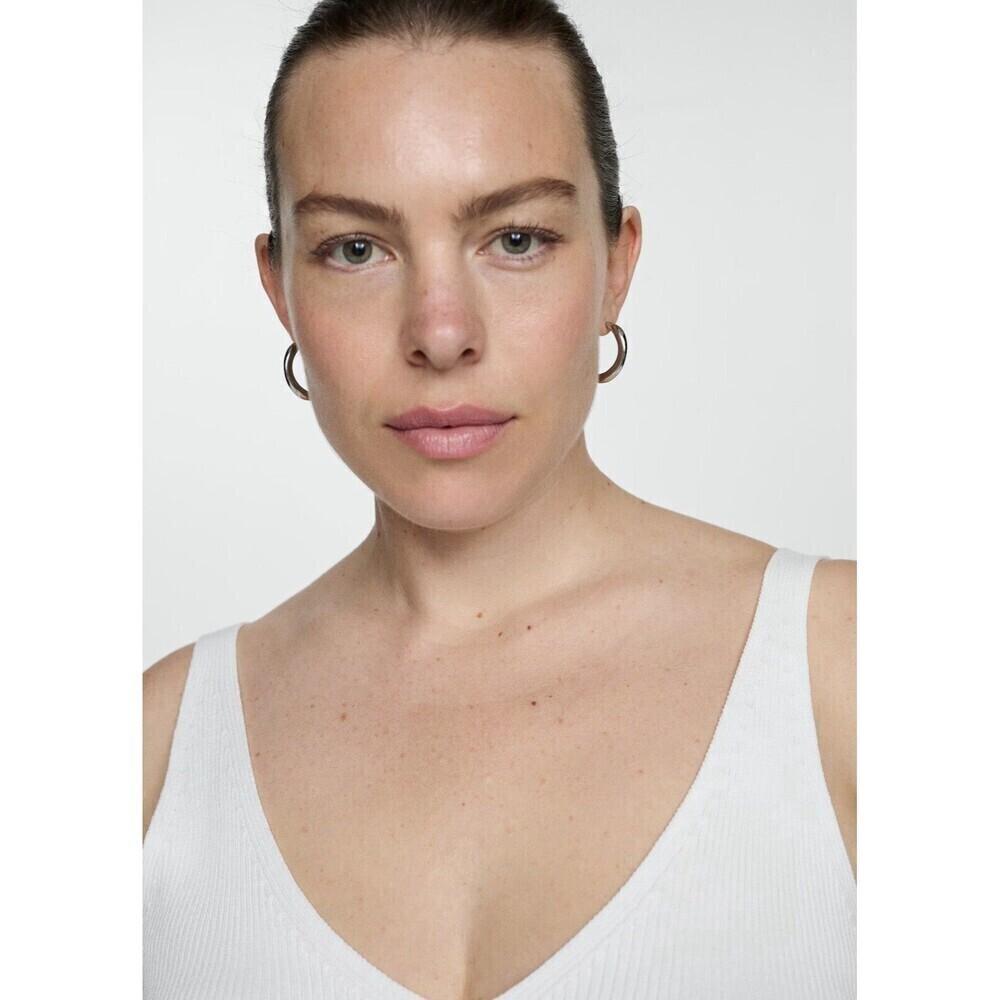 MNG By Mango Knit strap top Ecru 2XL - Picture 2 of 9